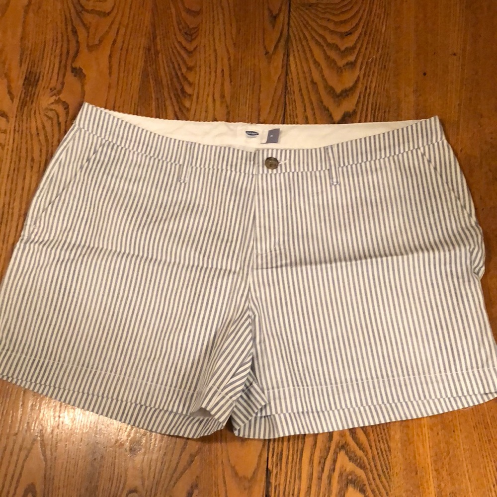 Blue/white striped shorts